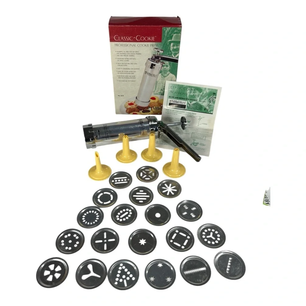Villaware Classic Cookie 5675 Professional Cookie Press w/ Box Adjustable Cake